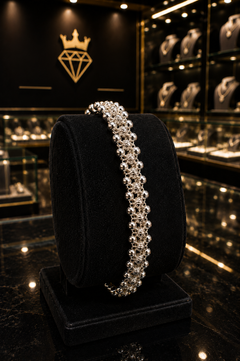 PULSERA 2 CARRILES PLATA