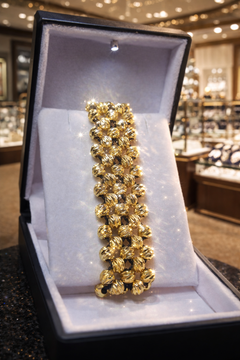 PULSERA DE ORO LAMINADO 5 CARRILES