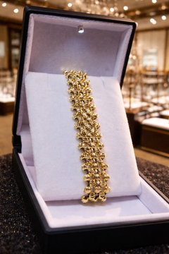 PULSERA DE ORO LAMINADO 5 CARRILES