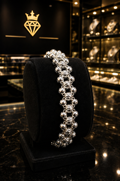 PULSERA 2 CARRILES PLATA